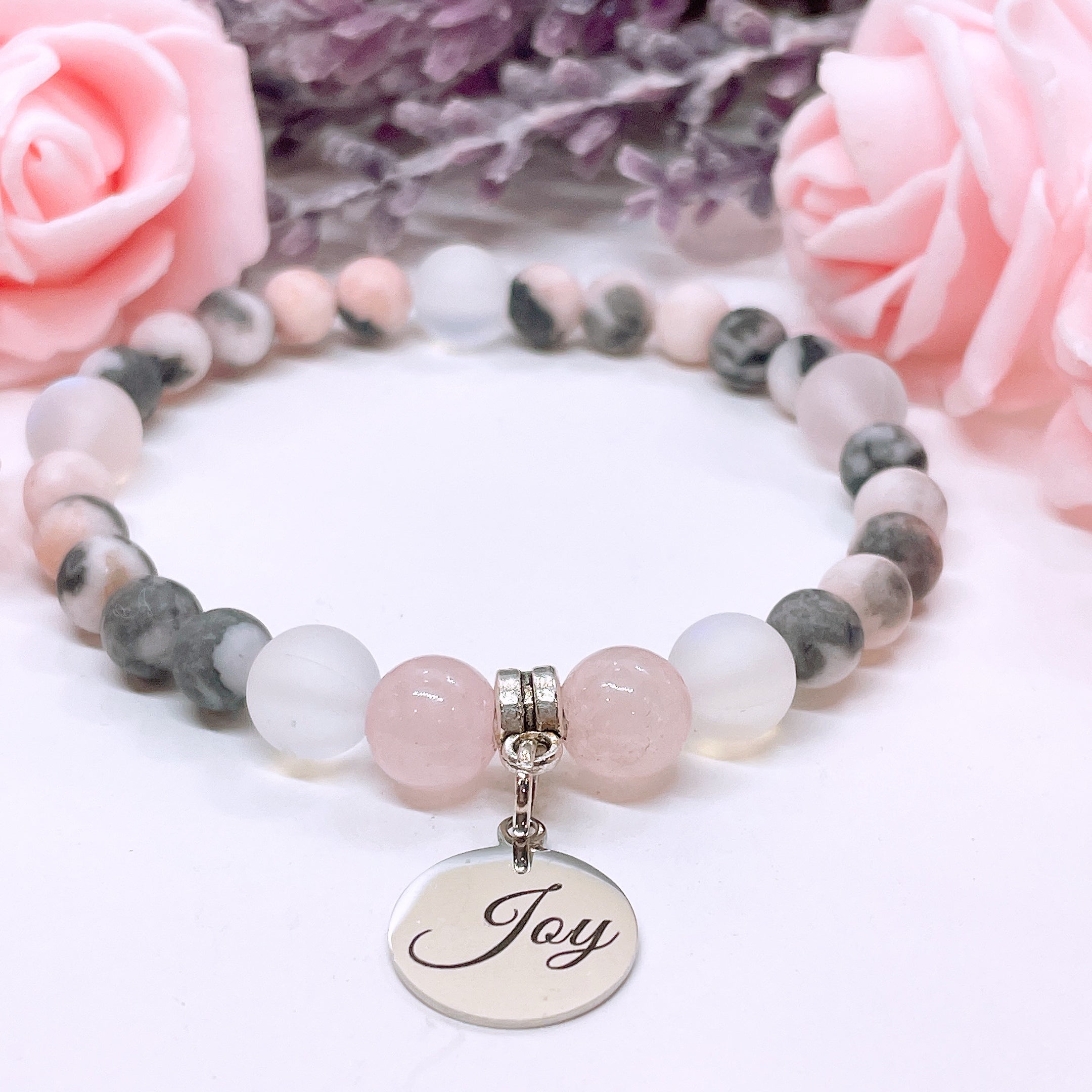 Joy Companion Charm Bracelet Rose Quartz
