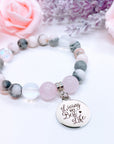Living my Best Life Charm Bracelet Rose Quartz