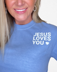 Jesus Loves You Blue Tee