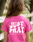 Youth Just Pray Tee in Azalea