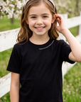 Youth Just Pray Tee in Black