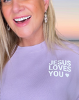 Jesus Loves You Lavender Crewneck
