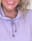 Blessed & Blinged Lavender | Rhinestone Drawstring