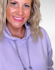 Blessed & Blinged Lavender | Rhinestone Drawstring