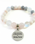 The Secret to Getting Ahead is Getting Started Classic Charm Bracelet Rose Quartz
