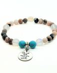 She Will Run and Not Grow Weary Companion Charm Bracelet Turquoise