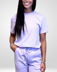 5SRB Monochrome Lavender Lounge Shorts | Inspirational Comfort