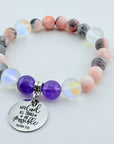 With God All Things are Possible Classic Charm Bracelet Amethyst