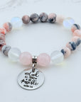 With God All Things are Possible Classic Charm Bracelet Rose Quartz