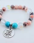 With God All Things are Possible Classic Charm Bracelet Turquoise