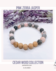 Pink Zebra Jasper Cedar Wood Bracelets