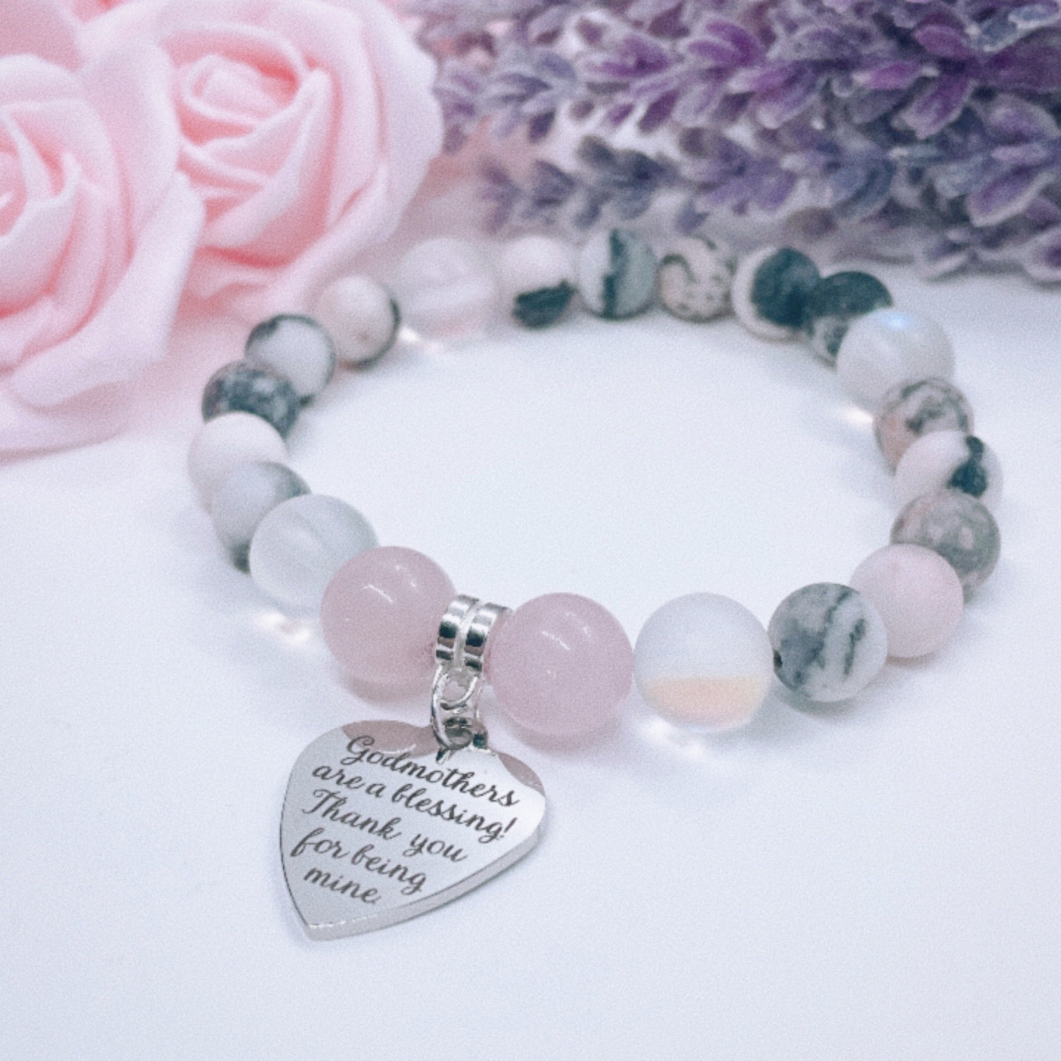 Godmothers are a Blessing Heart Classic Charm Bracelet