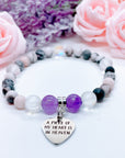 A Piece of my Heart is in Heaven Companion Charm Bracelet Amethyst