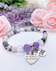 Dad: A Piece of my Heart is in Heaven Companion Charm Bracelet Amethyst