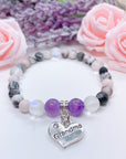 Grandma Heart Companion Charm Bracelet Amethyst