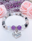 Grandma Heart Companion Charm Bracelet Amethyst