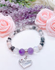Sister-In-Law Heart Companion Charm Bracelet Amethyst