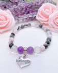 Niece Heart Companion Charm Bracelet Amethyst