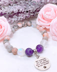 No Longer By My Side but in My Heart Forever ( Pet Paw) Classic Charm Bracelet Amethyst