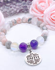 Faith Sentiments Classic Charm Bracelet Amethyst