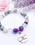 Underestimate Me… Lava Stone & Pink Zebra Jasper Charm Bracelet