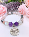 For I Know the Plans I have for You Charm Bracelet Amethyst