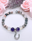 Horseshoe Companion Charm Bracelet Amethyst