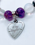 To my Daughter Classic Charm Bracelet Amethyst