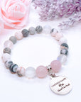 Underestimate Me… Lava Stone & Pink Zebra Jasper Charm Bracelet