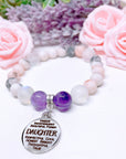 Daughter Sentiments Classic Charm Bracelet Amethyst