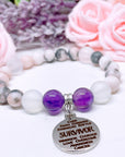 Survivor Sentiments Classic Charm Bracelet Amethyst