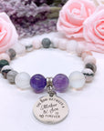 The Love Between a Mother and Her Son is Forever Classic Charm Bracelet Amethyst