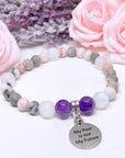 My Past is Not My Future Companion Charm Bracelet Amethyst