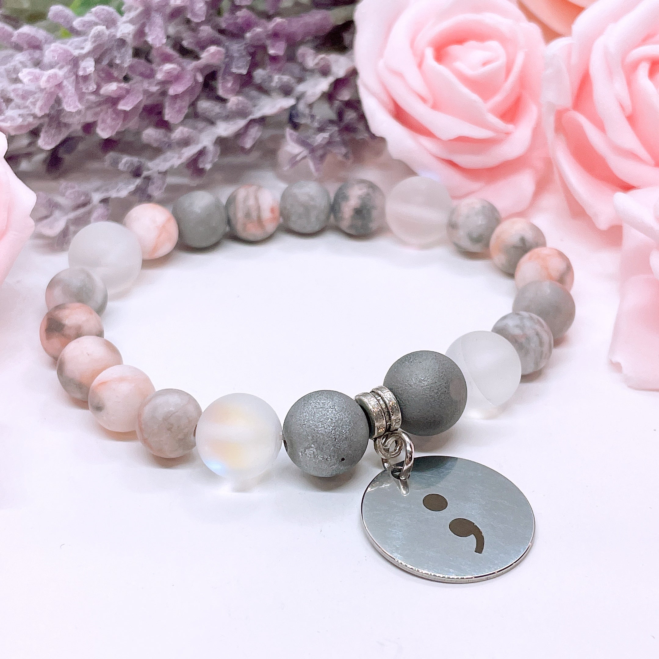Semicolon Classic Charm Bracelet Bracelet Druzy