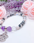 Rhinestone Paw Companion Charm Bracelet Amethyst