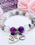 Sister: A Piece of my Heart is in Heaven Classic Charm Bracelet Amethyst