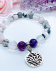Sister Sentiments Classic Charm Bracelet Amethyst