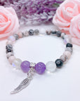 Angel Wing Companion Charm Bracelet Amethyst