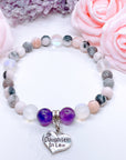 Daughter In Law Heart Companion Charm Bracelet Amethyst
