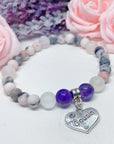 Cousin Heart Companion Charm Bracelet Amethyst