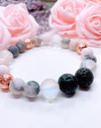 Lava Stone Classic Bracelet with Rose Gold Lava Stone
