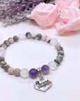 Granddaughter Heart Companion Charm Bracelet Amethyst