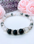 Lava Stone Rhinestone Companion Bracelet