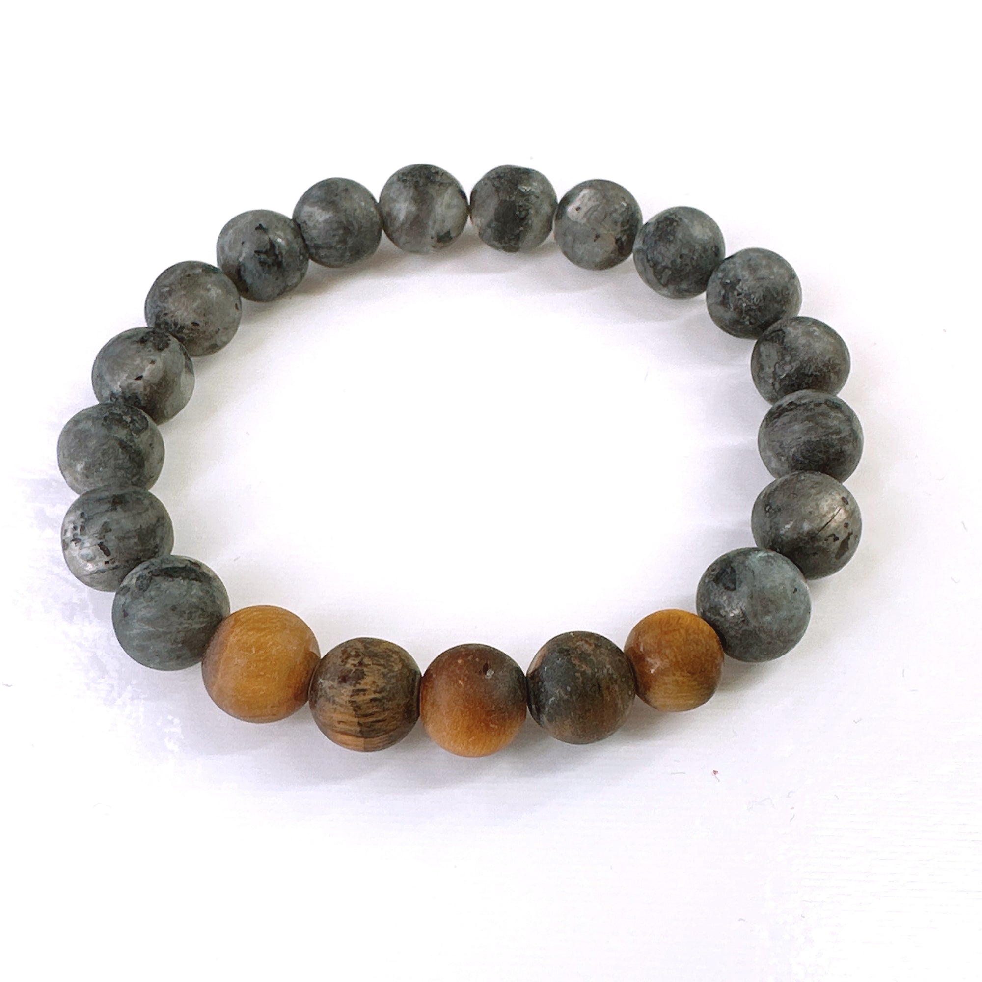 Matte Black Labradorite with Matte Tigers Eye Bracelets