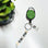 Rhinestone Retractable Keychain Green