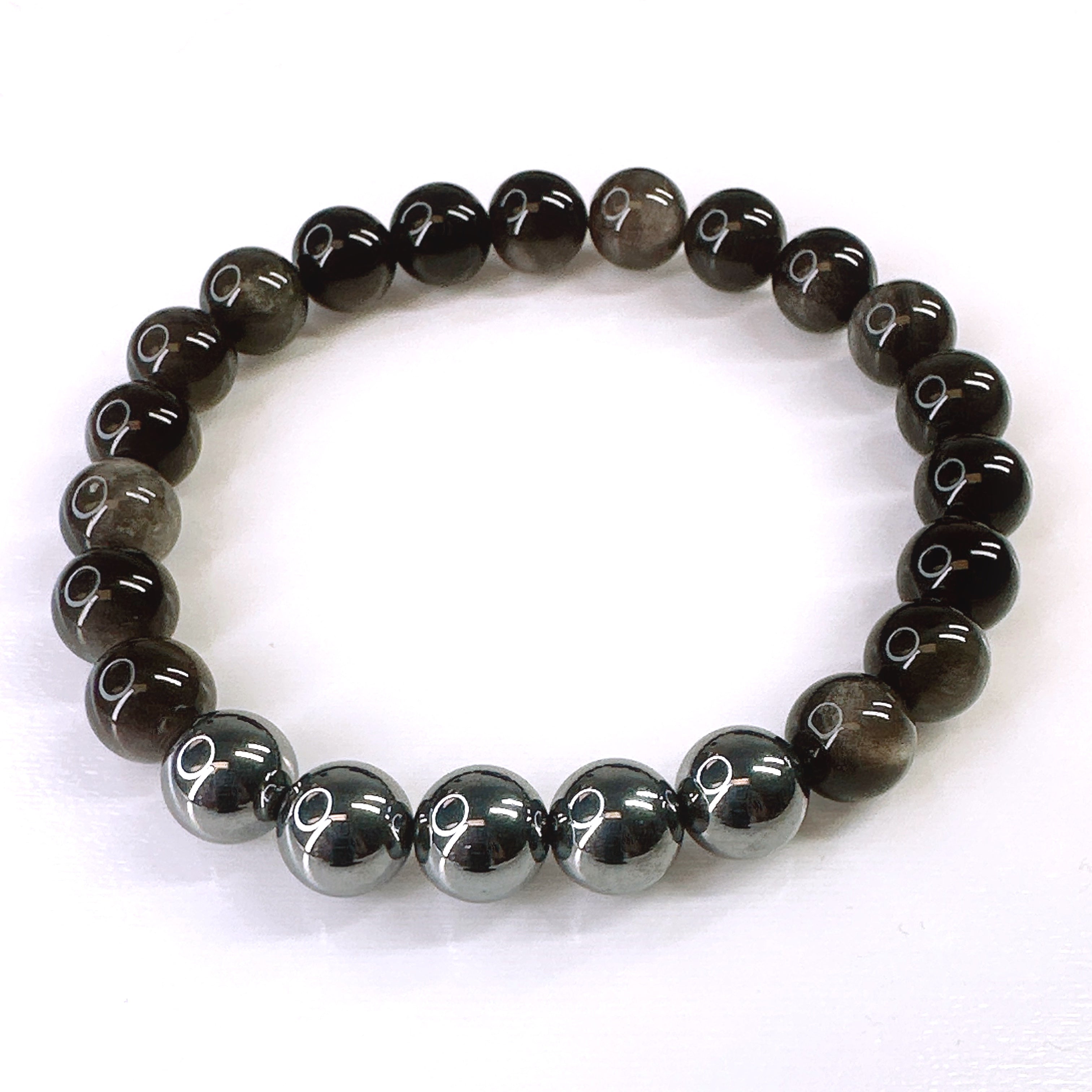 Silver Sheen Obsidian and Terahertz Bracelets – 5 Second Rule Bracelet