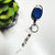 Rhinestone Retractable Keychain Blue