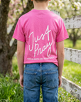 Youth Just Pray Tee in Azalea