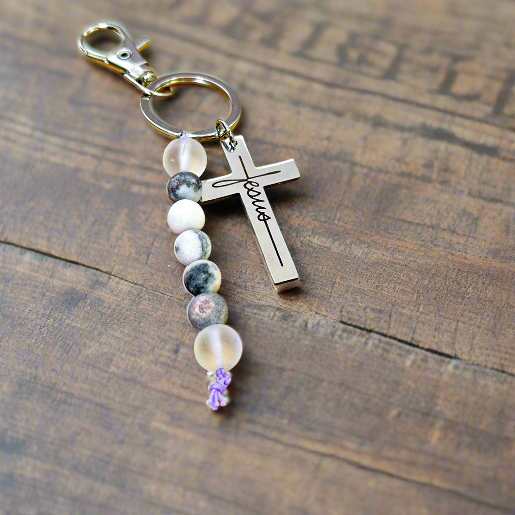 Jesus Silver Cross Purse Charm