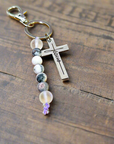 Jesus Silver Cross Purse Charm